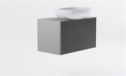 ASTRA-FORM Тумба подвесная М-40 Slim 80см 1ящ NCS S 3502-Y мат./волна, раковина Атрия бел гл, столешница Solid в цвете 4631177715983