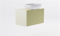 ASTRA-FORM Тумба подвесная М-40 Slim 80см 1ящ RAL1013 мат./волна, раковина Атрия бел гл, столешница Solid в цвете 4631177715990