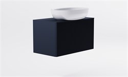 ASTRA-FORM Тумба подвесная М-40 Slim 80см 1ящ RAL7024 мат./волна, раковина Атрия бел гл, столешница Solid в цвете 4631177716003