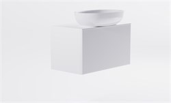 ASTRA-FORM Тумба подвесная М-40 Slim 80см 1ящ белый мат./волна, раковина Атрия бел глянц, столешница Solid белый мат. 4631177716010
