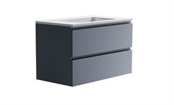 ASTRA-FORM Нижний шкаф Альфа 90 с 2 ящиками серо-голубой (NCS S 3005-R80B матовый) +  Раковина "Альфа 90" 3060007ncss3005-r80b+04010008