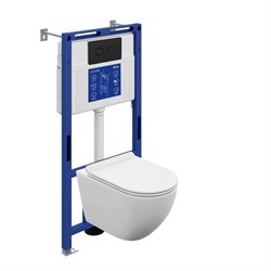 CERSANIT Комплект BRASKO VORTEX DPL EO slim инсталляция AQUA 50 PRIME P кнопка ACCENTO CIRCLE пластик черный матовый А69478