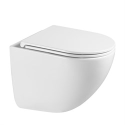ABBER Унитаз Bequem AC1131TC подвесной белый, безободковый, смыв торнадо, с закрытым дном AC1131TC