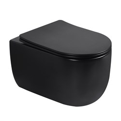 ABBER Унитаз Bequem AC1104TMB подвесной черный матовый, безободковый, смыв торнадо AC1104TMB