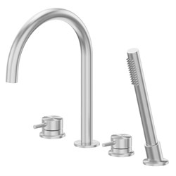 ABBER Смеситель Wasser Kreis 316 AF8113BST на борт ванны, сталь брашированная AF8113BST