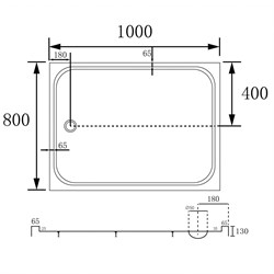 ABBER Душевой поддон AD3C108 100х80 прямоугольный, акриловый, белый AD3C108