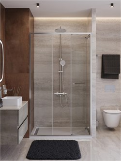 CEZARES Lux Душевая дверь в нишу раздвижная ширина 130 см, цвет профиль - хром / стекло - прозрачное LUX-B-FS-11-130-C-CR