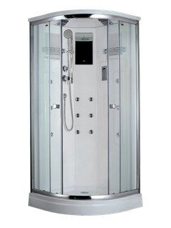 TIMO Lux T-7709 NEW душевая кабина 90*90*225, турецкая баня хамам, стульчик прозрачный T-7709NEW-T-STUN-T-CH/C