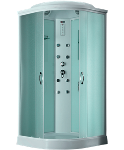 TIMO eco TE-0709 душевая кабина 90*90*218, турецкая баня хамам, стульчик прозрачный TE-0709-T-STUN-T-CH/C