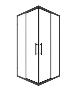 TIMO Душевой угол TKSS-100/03C-8, раздвиж 1000*1000*2000, проф черный, стекло проз 8 мм T41