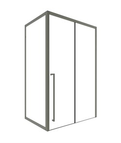 TIMO Душевая дверь TDSS-140/13C-8L, раздвиж 1400*2000, проф никель + торцевое стекло TSS-1000/13C-8 1000*2000, проф никель T50L+T61