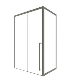 TIMO Душевая дверь TDSS-150/13C-8R, раздвиж 1500*2000, проф никель + торцевое стекло TSS-900/13C-8 900*2000, проф никель T51R+T60