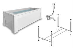 TIMO Комплект Акриловая ванна RITTA1570 150*70*63+Каркас + Слив-перелив+Фронтальная панель+Торцевая панель RITTA1570-KT15-SPV1505-FP15H-TP70H