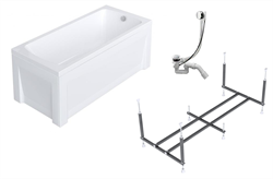 TIMO Комплект Акриловая ванна RITTA1760 1700*600*580+Каркас+Слив-перелив+Фронтальная панель+Торцевая панель RITTA1760-KT17S-SPV1505-FPE17S-TP60S