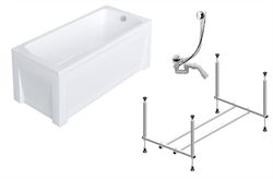 TIMO Комплект Акриловая ванна RITTA17570 1750*700*580+Каркас+Слив-перелив+Фронтальная панель+Торцевая панель RITTA17570-KT17-SPV1505-FP175S-TP70S