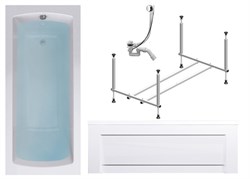 TIMO Комплект Акриловая ванна RITTA1880 180*80*63+Каркас + Слив-перелив+Фронтальная панель RITTA1880-KT18-SPV1505-FP18H