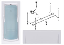 TIMO Комплект Акриловая ванна HELLA1575 150*75*63+Каркас + Слив-перелив+Фронтальная панель HELLA1575-KT15-SPV1505-FP15H