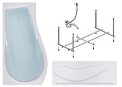 TIMO Комплект Акриловая ванна VINO1590L 150*90*66+Каркас + Слив-перелив+Фронтальная панель VINO1590L-KTVINO15-SPV1505-FPVINO15L