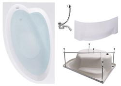 TIMO Комплект Акриловая ванна IVA1595L 150*95*70+Каркас + Слив-перелив+Фронтальная панель IVA1595L-KTIVA15-SPV1505-FPIVA15L