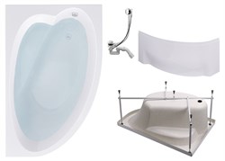 TIMO Комплект Акриловая ванна IVA1610R 160*100*70+Каркас + Слив-перелив+Фронтальная панель IVA1610R-KTIVA16-SPV1505-FPIVA16R