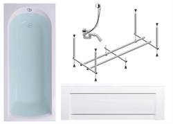 TIMO Комплект Акриловая ванна MIKA1770 170*70*58+Каркас + Слив-перелив+Фронтальная панель MIKA1770-KT17-SPV1505-FP17S