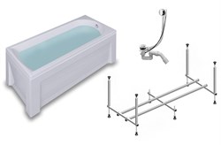 TIMO Комплект Акриловая ванна MIKA1870 180*70*58+Каркас+Слив-перелив+фронтальная панель+торцевая панель MIKA1870-KT18S-SPV1505-FP18S-TP70S