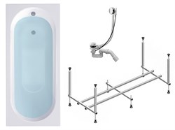 TIMO Комплект Акриловая ванна ROHA1370 130*70*58+каркас+слив-перелив ROHA1370-KT13-SPV1505