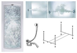 TIMO Комплект Акриловая ванна RITTA1670 160*70*63+Каркас + Слив-перелив+Гидромассаж 6 форсунок+Гидромассаж спины 3 форсунки RITTA1670-KT16-SPV1505-T-CM-T-BM