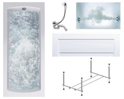 TIMO Комплект Акриловая ванна RITTA1880 180*80*63+Каркас + Слив-перелив+Гидромассаж 6 форсунок+Фронтальная панель RITTA1880-KT18-SPV1505-T-CM-FP18H