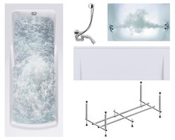 TIMO Комплект Акриловая ванна HELLA1575 150*75*63+Каркас + Слив-перелив+Гидромассаж 6 форсунок+Фронтальная панель HELLA1575-KT15-SPV1505-T-CM-FP15H