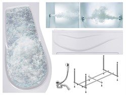 TIMO Комплект Акриловая ванна VINO1590L 150*90*66+Каркас + Слив-перелив+Гидромассаж 6 форсунок+Гидромассаж спины 3 форсунки+Фронтальная панель VINO1590L-KTVINO15-SPV1505-T-CM-T-BM-FPVINO15L