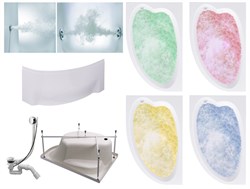 TIMO Комплект Акриловая ванна IVA1595L 150*95*70+Каркас + Слив-перелив+Гидромассаж 6 форсунок+Гидромассаж спины 3 форсунки+Хромотерапия+Фронтальная панель IVA1595L-KTIVA15-SPV1505-T-CM-T-BM-T-CT-FPIVA15L