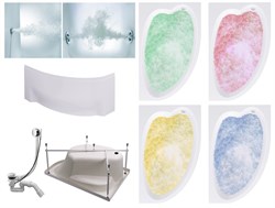 TIMO Комплект Акриловая ванна IVA1610R 160*100*70+Каркас + Слив-перелив+Гидромассаж 6 форсунок+Гидромассаж спины 3 форсунки+Хромотерапия+Фронтальная панель IVA1610R-KTIVA16-SPV1505-T-CM-T-BM-T-CT-FPIVA16R