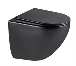 AZUMA Primavera Унитаз подвесной черный Торнадо 3.0, фарфор, с быстросъемным сиденьем микролифт AZU-093T-UR3-GB