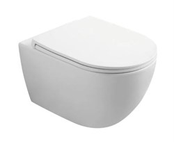 AZUMA Lindo Унитаз подвесной безободковый Торнадо, премиальный фарфор, безободковый, с быстросъемным сиденьем микролифт 52 см AZU2210R