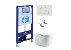 AQUATEK SET КЛАССИК cm-066 4в1 (рама INS-0000025 +крепление KKI-0000002 +кнопка KDI-0000066 +унитаз AQ1112-00 +тонкое сиденье с механиз) SET AQUATEK КЛАССИК cm-066 4в1