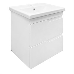 AZARIO Комплект Тумба KANTRI 60/2 605х405х650 подвесная, с раковиной Фостер 60, белый глянец (CS00097248) CS00097248