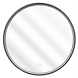 AZARIO Зеркало Димион D600, круглое, с подсветкой и диммером, 3 режима, сенсорный выключатель, с подогревом, черный матовый (АZ-LED010625) АZ-LED010625