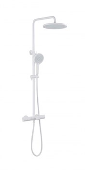 ABBER Душевая стойка Thermostat AF8516FWL с термостатом и изливом, белый матовый AF8516FWL