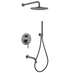 ABBER Душевая система Wasser Kreis AF8117NG скрытого монтажа с изливом, никель AF8117NG