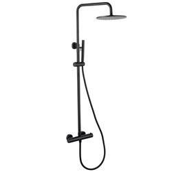 ABBER Душевая стойка Wasser Kreis AF8160BL с термостатом без излива, черная матовая AF8160BL