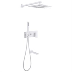 ABBER Душевая система Daheim AF8217W скрытого монтажа с изливом, белая матовая AF8217W