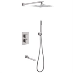 ABBER Душевая система Daheim AF8250SP скрытого монтажа с изливом, термостат, сатин AF8250SP