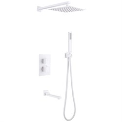 ABBER Душевая система Daheim AF8250W скрытого монтажа с изливом, термостат, белая матовая AF8250W