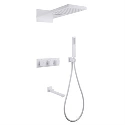 ABBER Душевая система Daheim AF8253W скрытого монтажа с изливом, термостат, белая матовая AF8253W