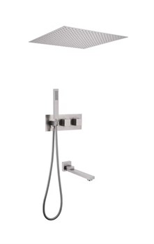 ABBER Душевая система Daheim AF8254SP скрытого монтажа с изливом, термостат, сатин AF8254SP