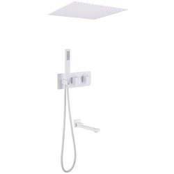 ABBER Душевая система Daheim AF8254W скрытого монтажа с изливом, термостат, белая матовая AF8254W