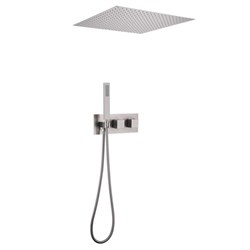 ABBER Душевая система Daheim AF8255SP скрытого монтажа без излива, термостат, сатин AF8255SP