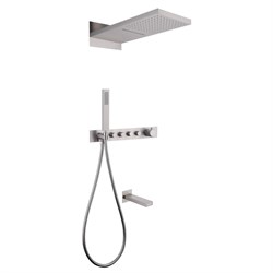 ABBER Душевая система Rund AF8753SP скрытого монтажа с изливом, термостат, сатин AF8753SP