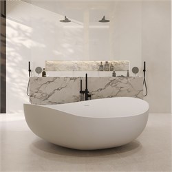 ABBER Ванна из искусственного камня Stein AS9639 белая матовая AS9639